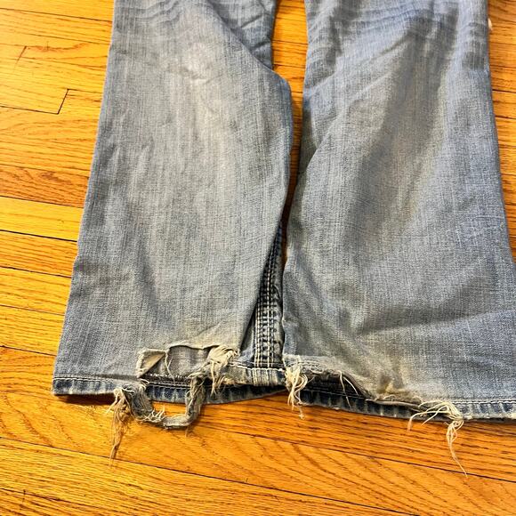 Silver Jeans Mens 34 Jake Straight Distressed Thick Stitch Pants - Picture 5 of 11